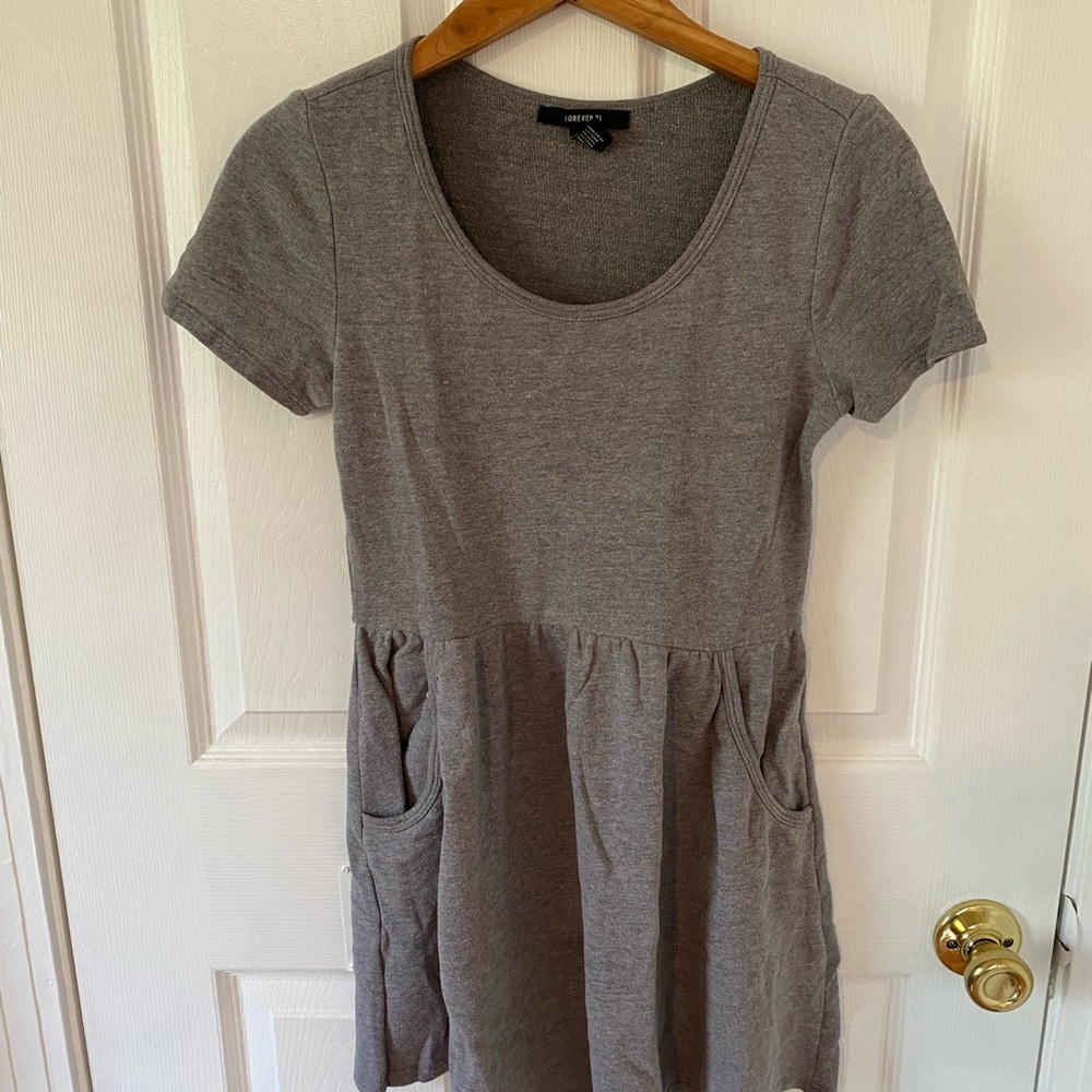Gray Short Sleeve Dress